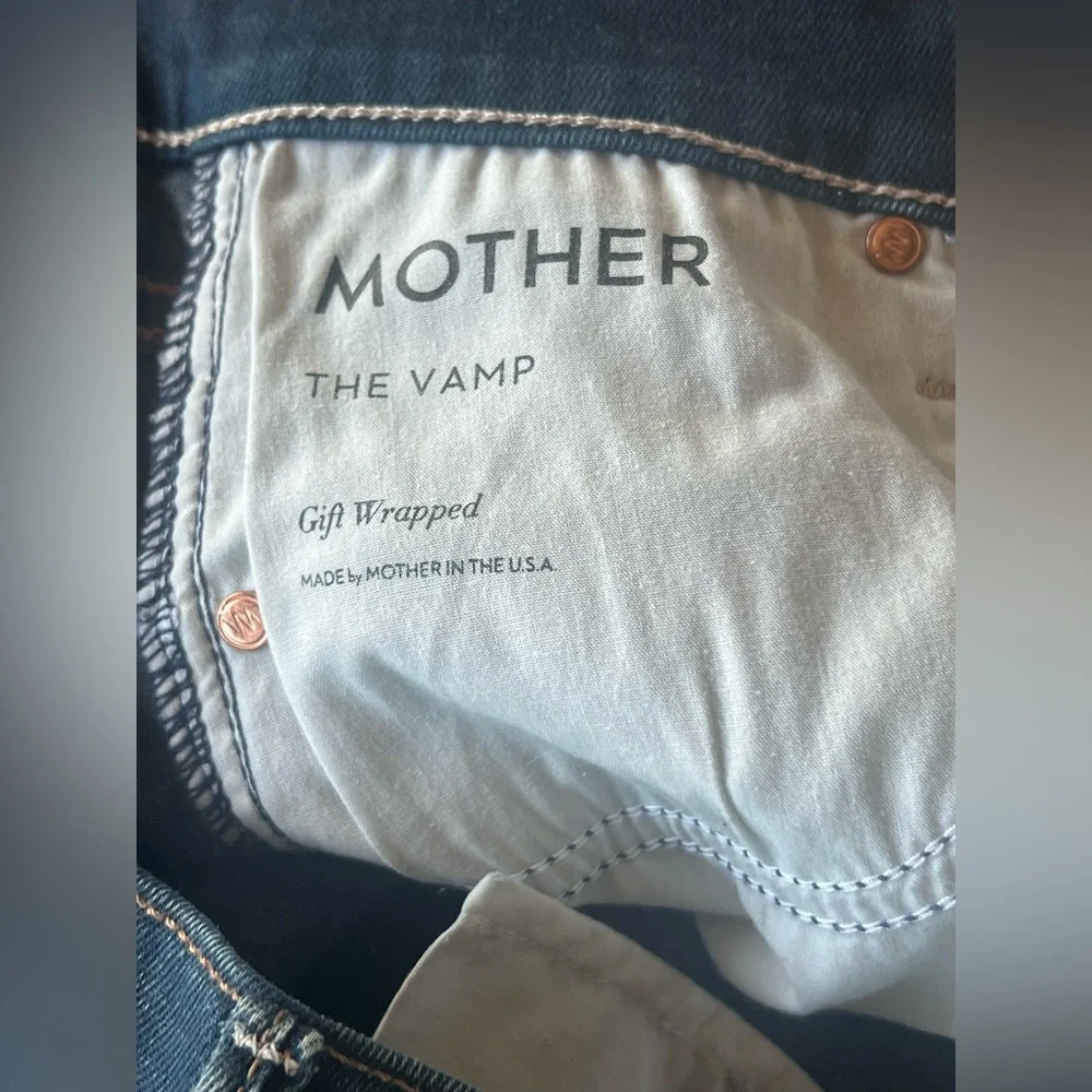MOTHER Denim Women’s  “The Vamped” Style with Wash: “Gift Wrap” Jeans - Picture 7 of 15